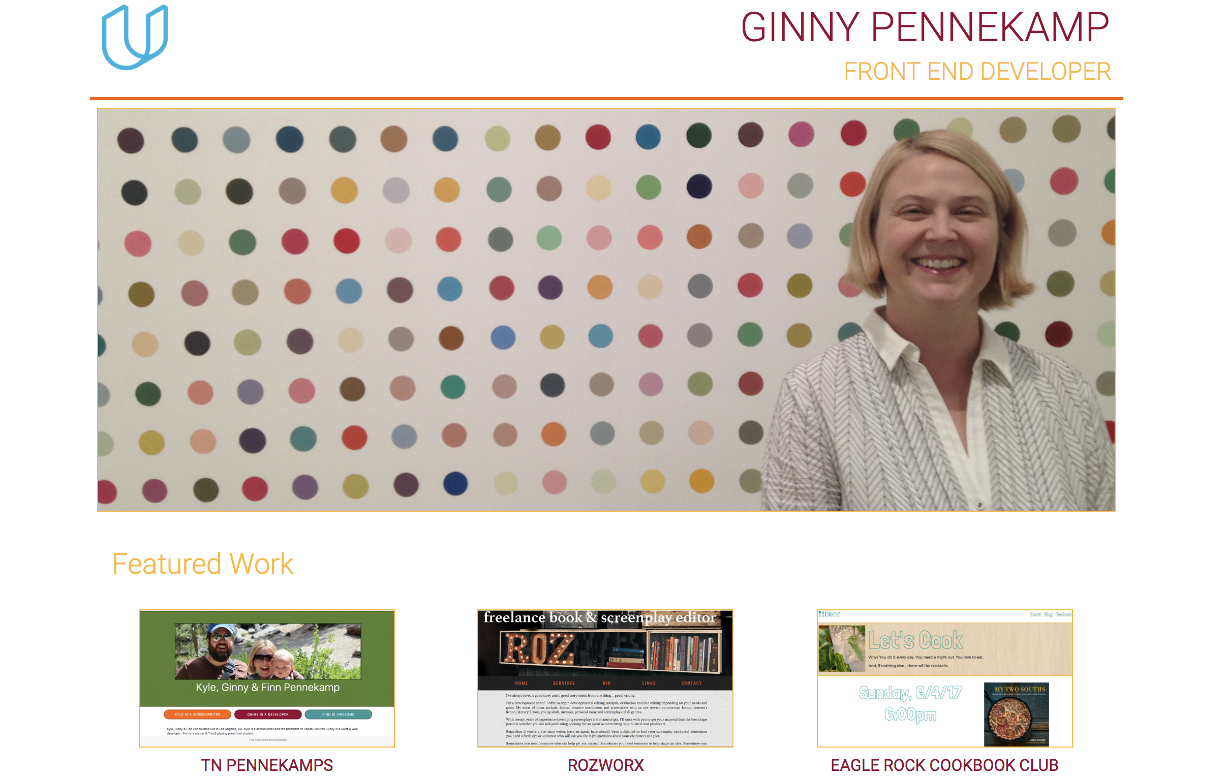 Screenshots of Portfolio Project
