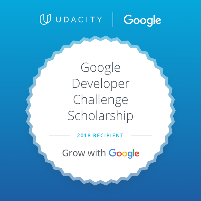Medal awarding Google Developer Challenge Scholarship