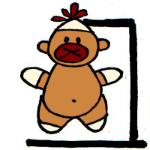 Hangmonkey hanging from the gallows